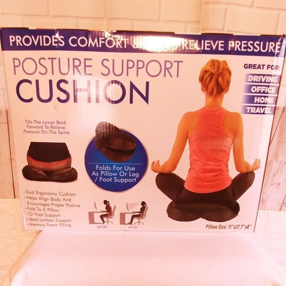 Memory Foam Seat Duo Cushion with Polyester Cover Black - Picture 9 of 9